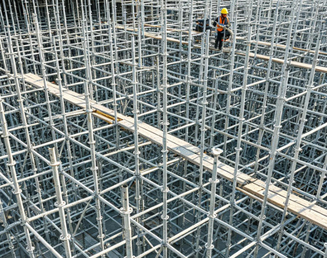 洛阳脚手架租赁-满堂盘扣脚手架搭建现场